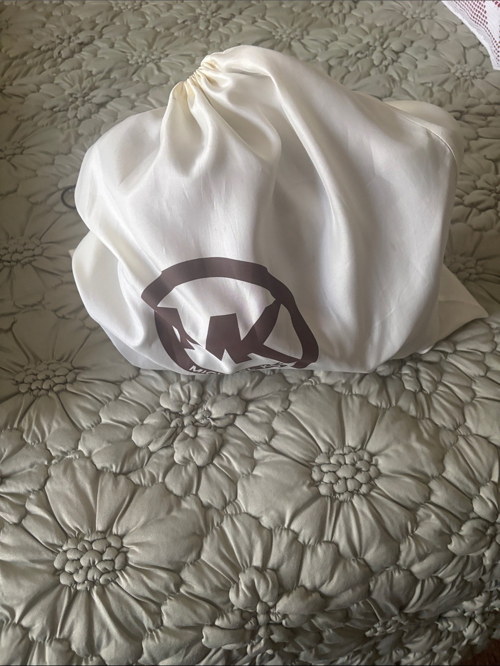 Michael Kors White Dust Bag with Brown Logo
